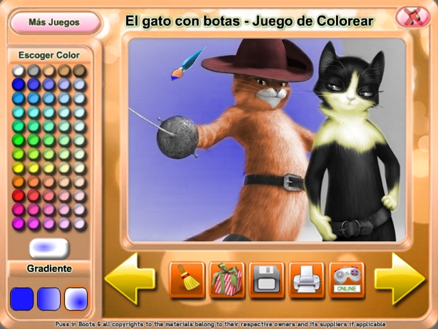 Free Download El gato con botas: Juego de Colorear Screenshot 2