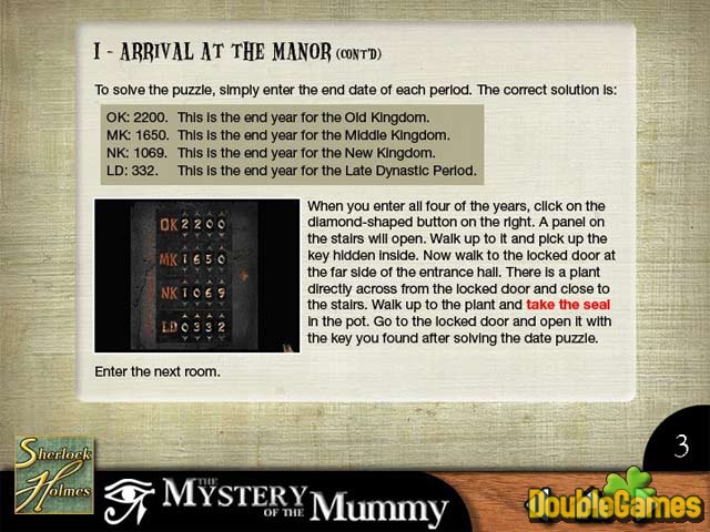 Free Download Sherlock Holmes: The Mystery of the Mummy Strategy Guide Screenshot 1
