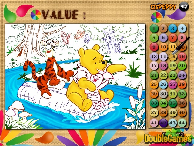 Free Download Winnie, Tigger and Piglet: Colormath Game Screenshot 1
